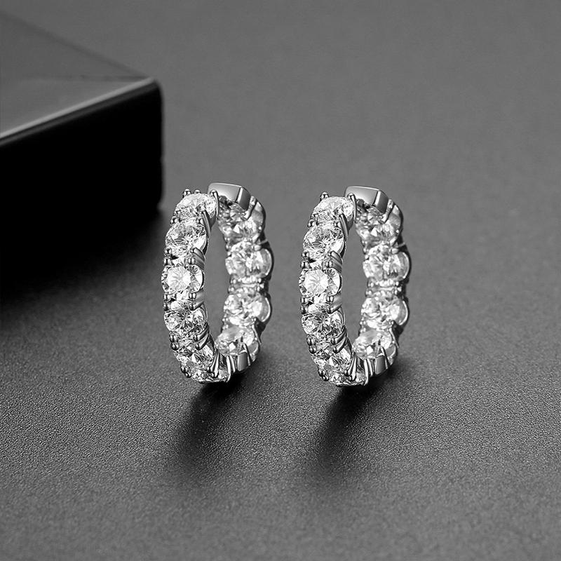 LUOTEEMI New Design Classic Round Full of CZ Cubic Zirconia Trendy Korean Fashion Elegant Hoop Earings