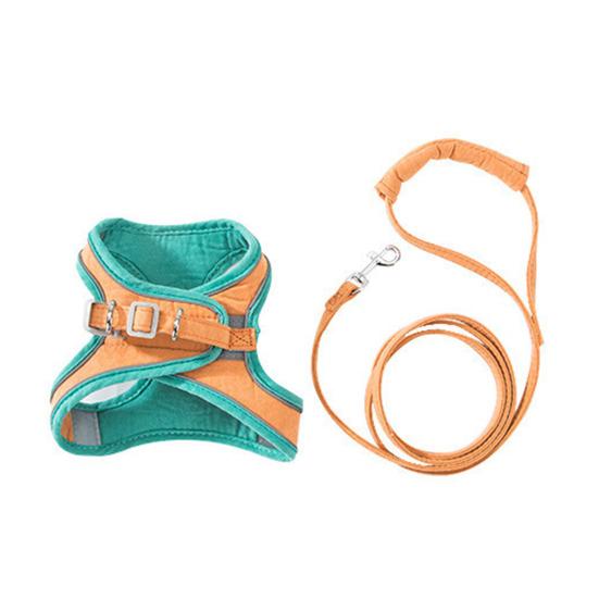 

Шлея для домашніх тварин Котячий нашийник М який дихаючий жилет з повідцем для кота Світловідбиваюча безпечна шлея для прогулянок на вулиці та подорожей S