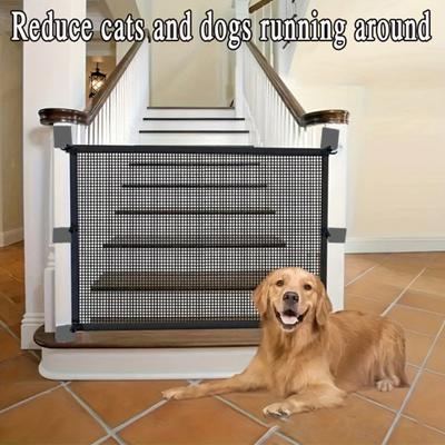Puerta para Perro Puerta de Malla para Mascotas Valla Protectora de Seguridad para Bebés Cachorros Interior