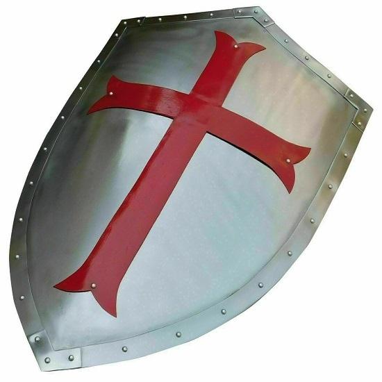 Medieval Heater Shield Templar Crusader Warrior Historical Role Play Shield