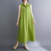 Ärmelloses Plus-Size-Vintage-Neuheiten in Kleidern für Damen, lässig, locker, langes Sommerkleid