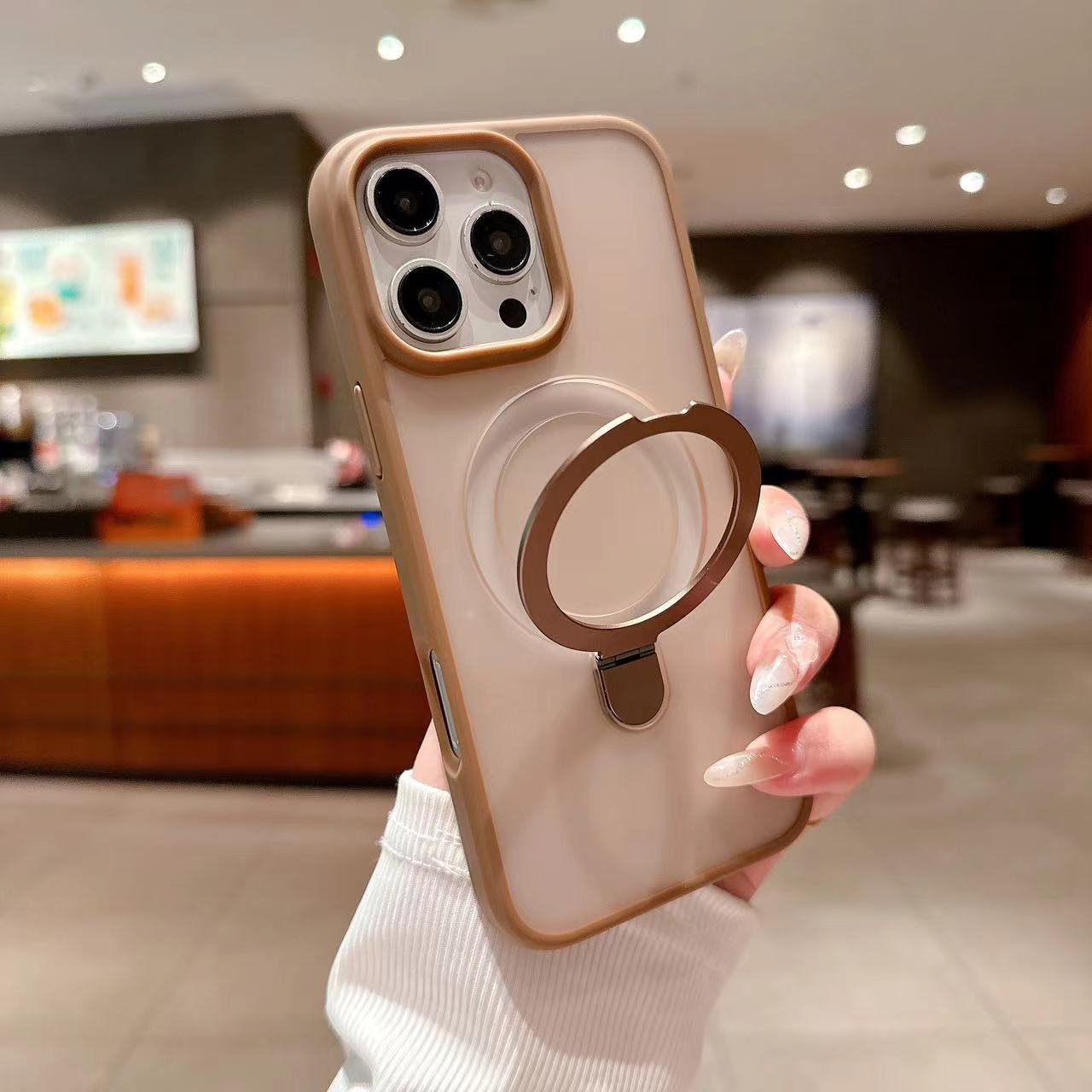 

Skin matte fulcrum, suitable for iPhone16promax mobile phone case holder, magnetic suction 16 Apple case advanced sense iPhone 17