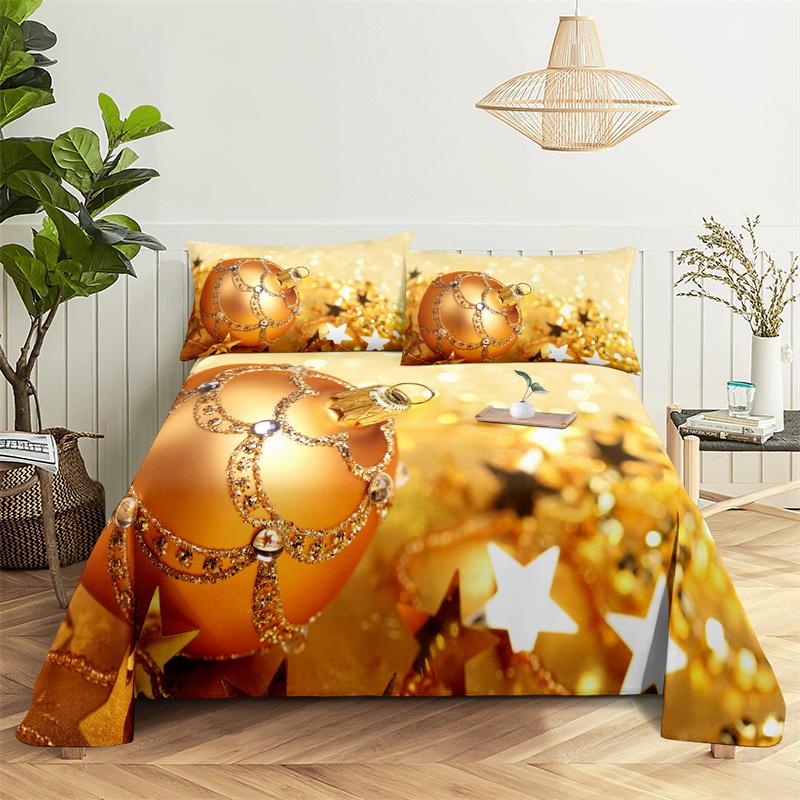 Bedding Sets Christmas Print Bed Sheet Fashion Design Double Flat Sheet Boys Girls Bed Sheet Set Bed Sheets and Pillowcases