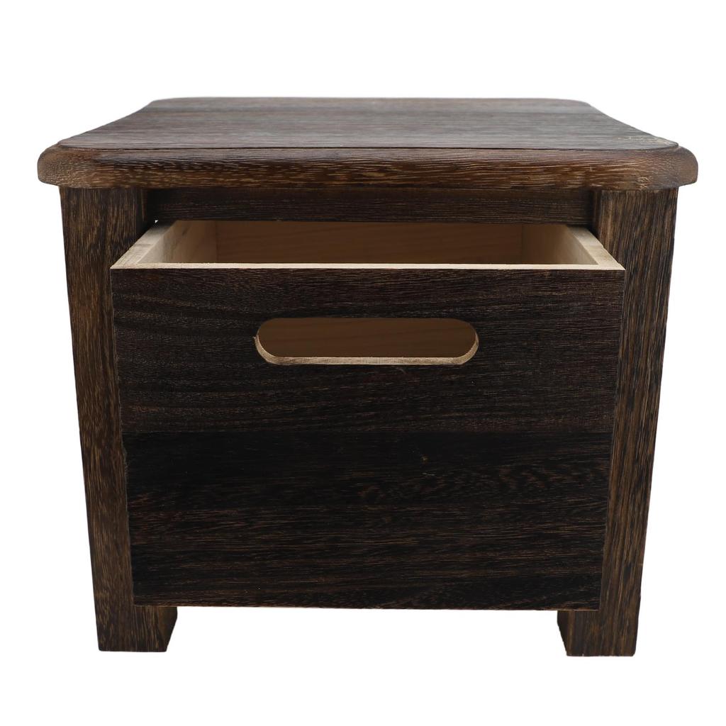 Sgabello Contenitore in Legno Sgabello Versatile per Cambiare le Scarpe con Cassetto Contenitore Comodino per Ingresso Camera da Letto 30x30x25cm