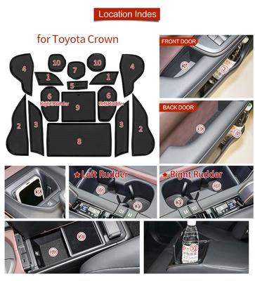 For 2025 2025 Toyota Crown Anti-Slip Gate Slot Mat Rubber Non-Slip Door Groove Pad Cup Holder Car Interior Accessories