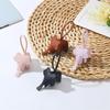 Cute Elephant Keychain Women'S Exquisite Bag Pendant Creative Pu Leather Car Keyring Hand Rope Bag Charm Jewelry Accessory Gifts
