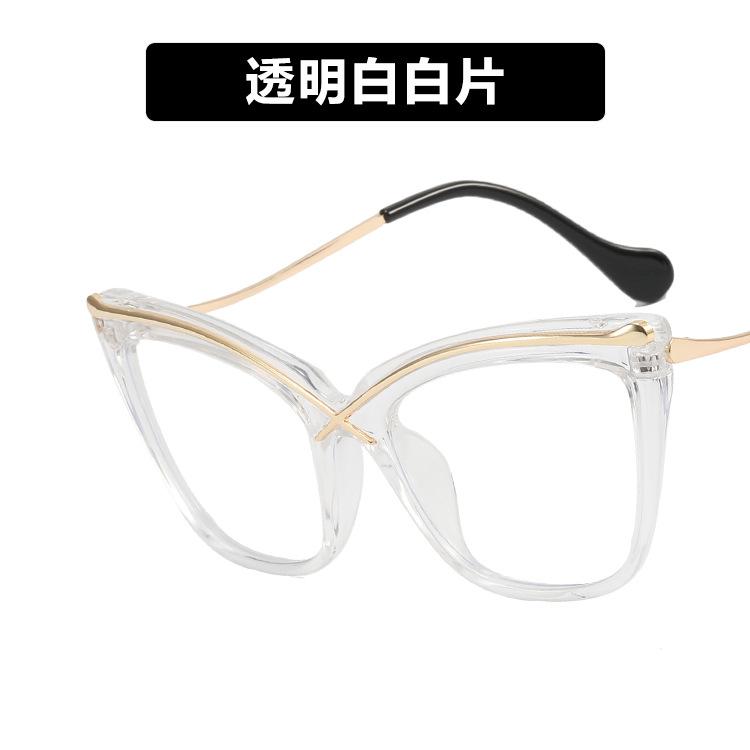 

X Очки Cat S Eye Metal с оправой Anti-Blue Light, большие плоские очки с оправой в стиле ретро PC tablet + anti-blue light