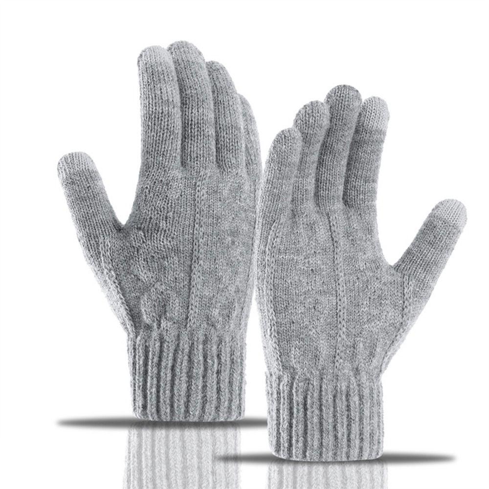 Touchscreen Compatible Touchscreen Gloves Jacquard Knit Hermal Gloves New Winter Gloves  For Men