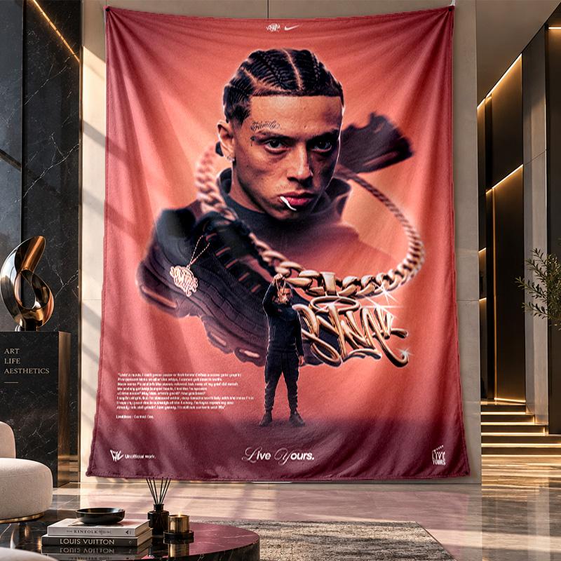 Wall Hanging Tapestry,Central Cee Printed Fabric Backdrop For Dorm Room Party Decoration
