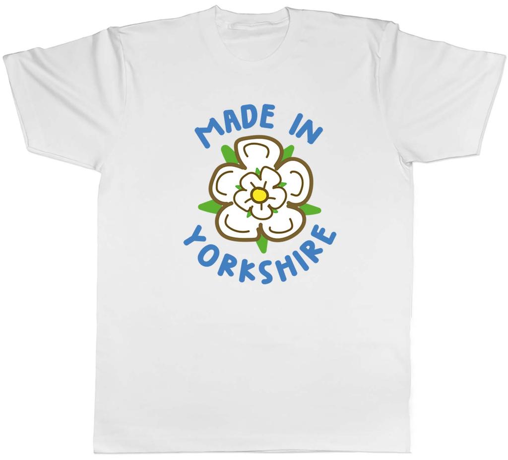 Made in Yorkshire Unisexs TShirt White Rose of York Unisex Tee Gift