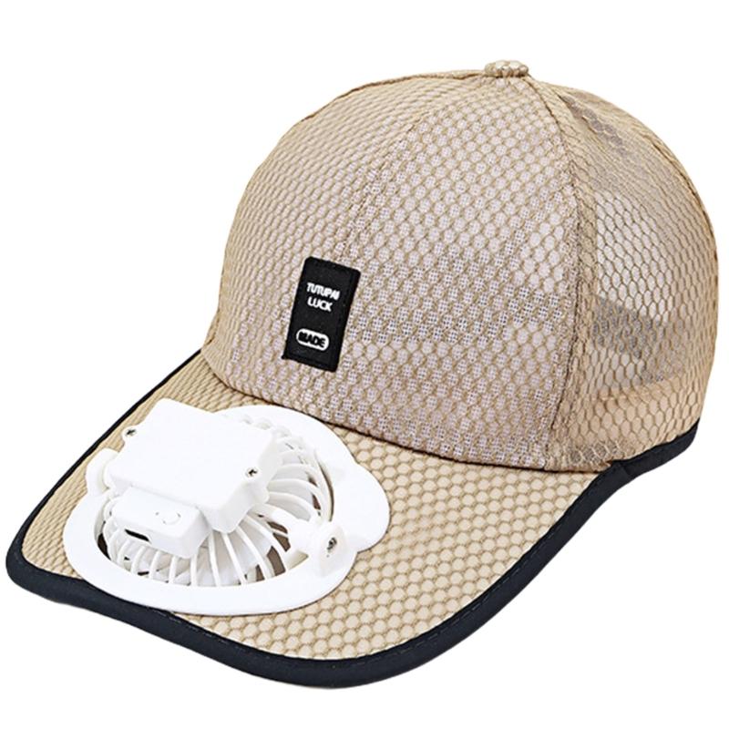 Sunshade Adjustable Baseball Hat with Fan Breathable Sports Hat for Kids Breathable Adjustable Baseball Hat