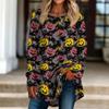 Women's Loose Fit Neck Halloween Print Long Sleeve Tunic Top