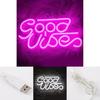 Good Vibes Led Neon Wall Decor With Transparent Backplate For Kids Room Usb Powered
