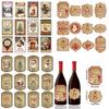 Jul Dekorativa Vinetiketter Med Vintage Design För Julbordsdekoration