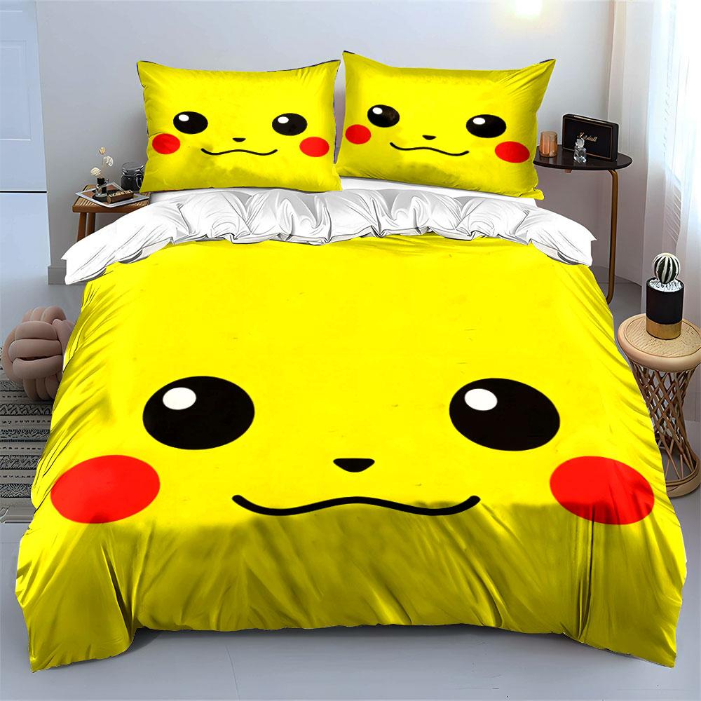Yellow Background, Cartoon Face. Bedding Sets Duvet Cover Sets Duvet Covers Pillowcases(1 * Duvet Cover 2 * Pillowcases, Without Duvet Insert)