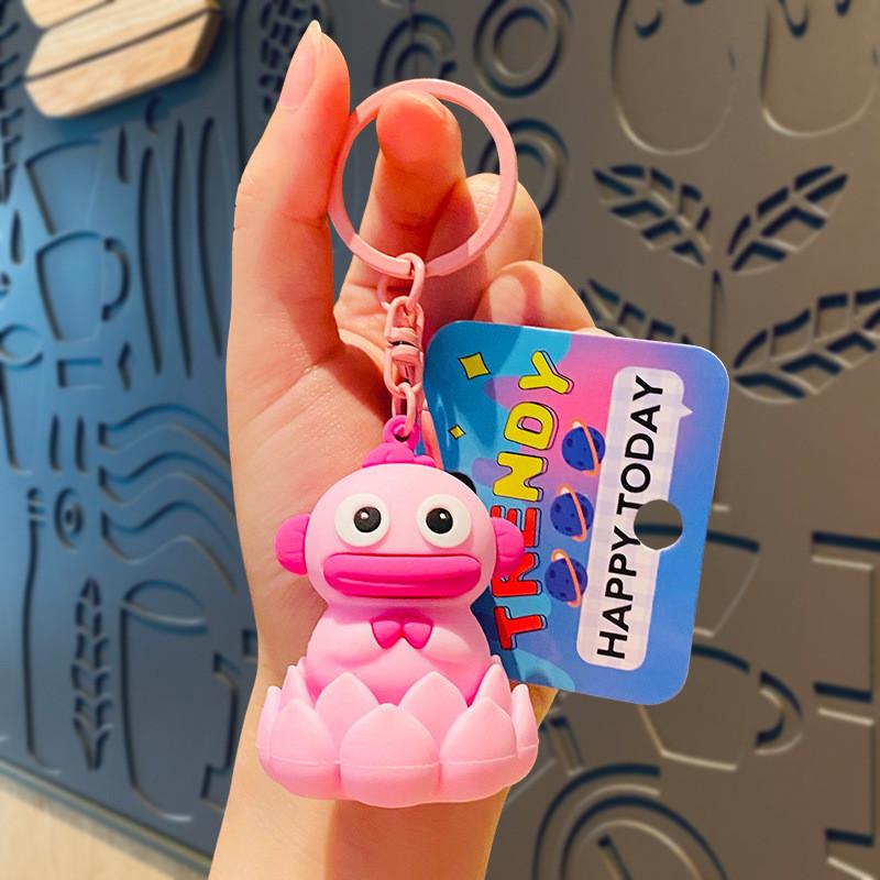 

Pink Cute Quirky Ugly Fish Keychain Fun Pvc Accessory For Kids And Friends рожевий