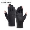 Loogdeel Cycling Gloves Sports Windproof Thermal Fleece Waterproof Non-Slip Cycling Running Touch Screen Bike Mittens Women Men