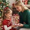 DIY Book Nook Kit Miniature Dollhouse Kit Xmas Eve Snowflakes Building with LED Light Diorama Model Birthday Gifts