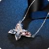 [Richapex] Crystal Necklace for Women, Butterfly Necklace, Butterfly Pendant Accessory, Chain