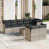 VidaXL Garden Lounge Set with Cushions 9 Pcs, Sofas with Adjustable Feet, Outdoor Furniture Set Patio Terrace, 3217922