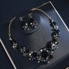 French Gentle Pink Rose Flower Pearl Necklace Earrings Set Mori Fresh Bridal Dress Accessories Women's 2026