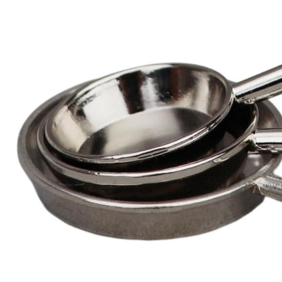 3 Stück 1:12 Maßstab Puppenhaus Bratpfanne Miniatur Kochtopf Kompakte Bratpfannen für Puppenhaus Küche Dekoration