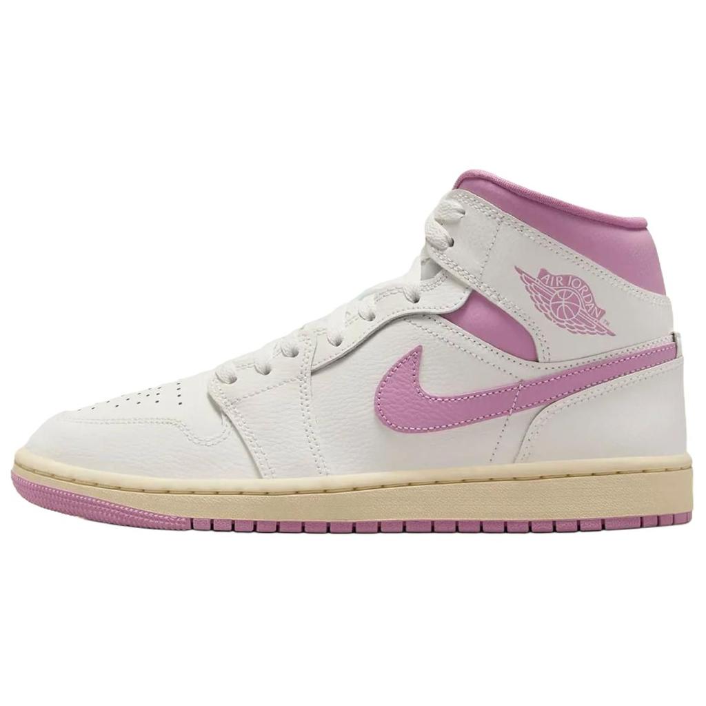 New Jordan Air Jordan 1 Anti Slip Wear Resistant Mid Top Vintage Basketball Shoes Women's White Purple BQ6472-162