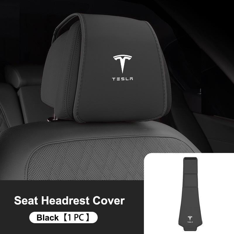 

Leather Car Interior Seat Headrest Cover Protector Pad For Tesla Model 3 Model Y Model X Model S P100D P85D 200 Auto Accessories