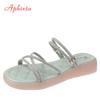 Fashion Aphixta New Crystals Sandals Women Shiny Rhinestones Summer Beach Female Flip Flops Glittering Slippers Lady Bling Shoes