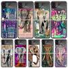 Elephant Mandala Aztec Phone Case For Samsung Galaxy Z Flip3 Flip4 Flip5 Flip6 Flip7 For Z Flip 7 6 5 4 3 5G Hard Folding Cover