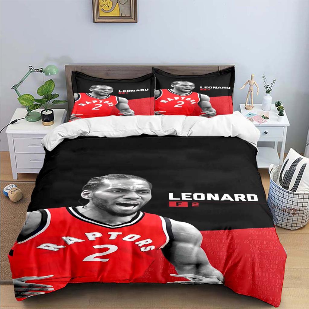 Fashion No2 Basketball Star K-Kawhi L-Leonard Print Bedding Sets Bed Supplies Set Duvet Cover Bed Comforter Set Bedding Set Gift