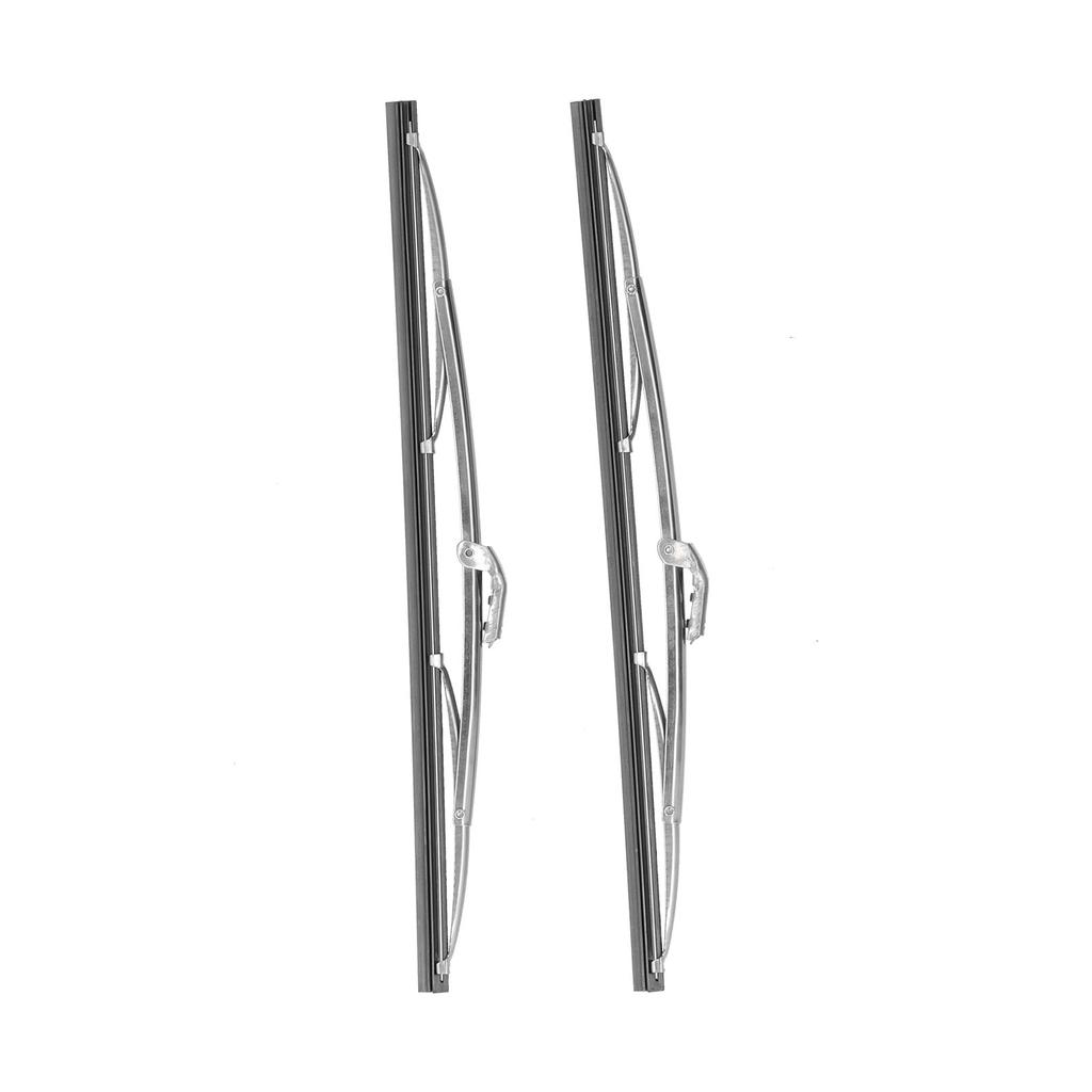 12in30.48cm Front Windshield Wiper Blades Stainless Steel Polished Silver Universal for Car