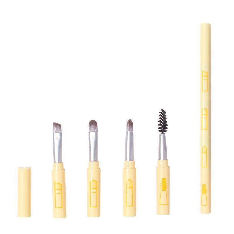 4 IN 1 Multifunctional Makeup Brushes Set Makeup Gadget Detachable Lip Eyeshadow Brush Sponge Eyeshadow Brush for Home Travel