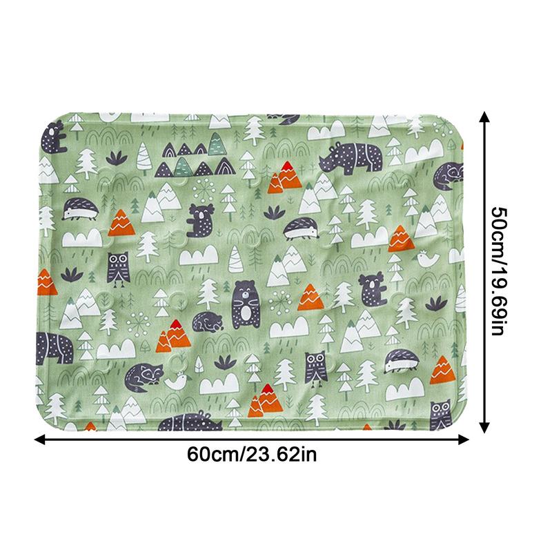 Pet Cooling Mat Comfortable Dog Sleeping Pad Self-Cooling Cute Animal Pattern Outdoor Pet Supplies Rectangular Cat Bed Cooling