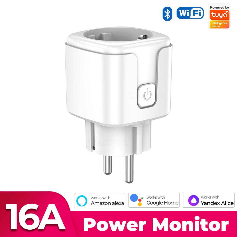20a/16a Tuya Wifi Eu Smart Plug Outlet 220v Power Monitor Wireless Socket Remote Timer Electrical Control For Google Home Alexa