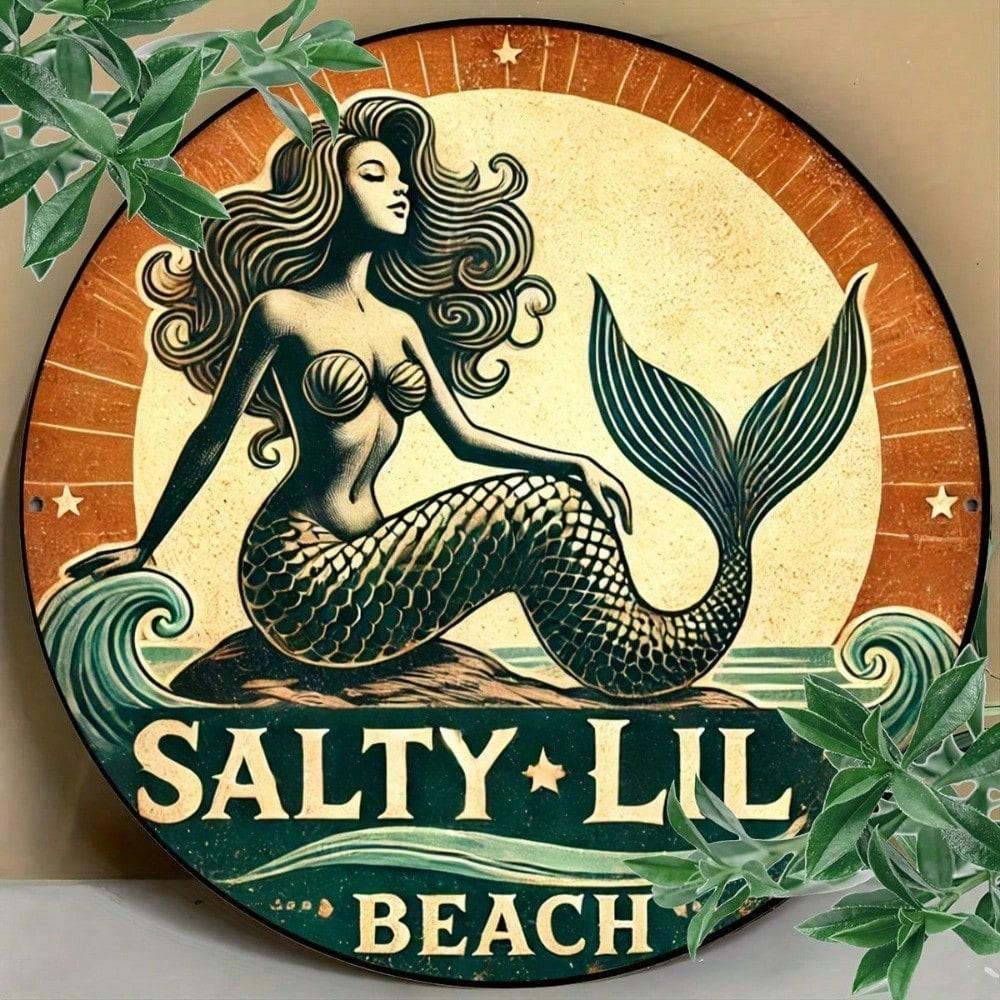 Retro Round Metal Sign for Shop Decor
