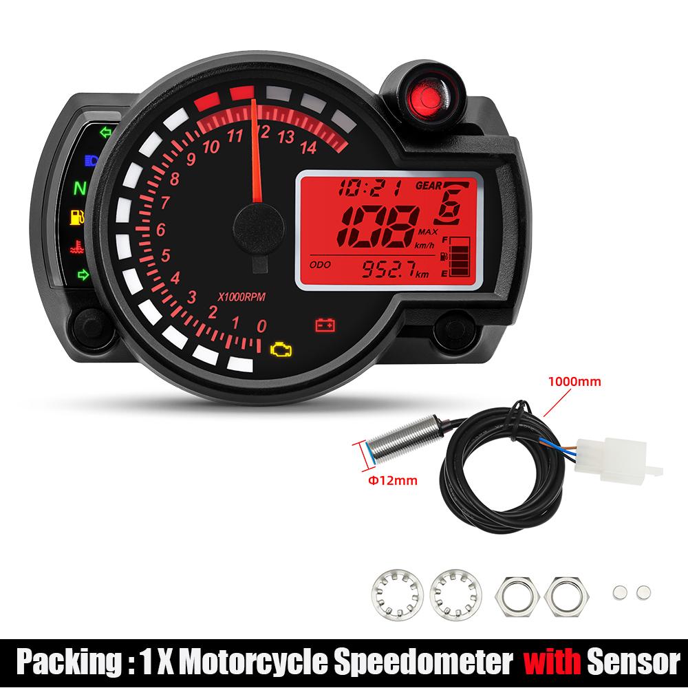 Tahometru LED 2025 Tablou de bord pentru motor Universal Motocicletă Vitezometru digital Viteza excesivă Memento de conducere în siguranță pentru Kawasaki