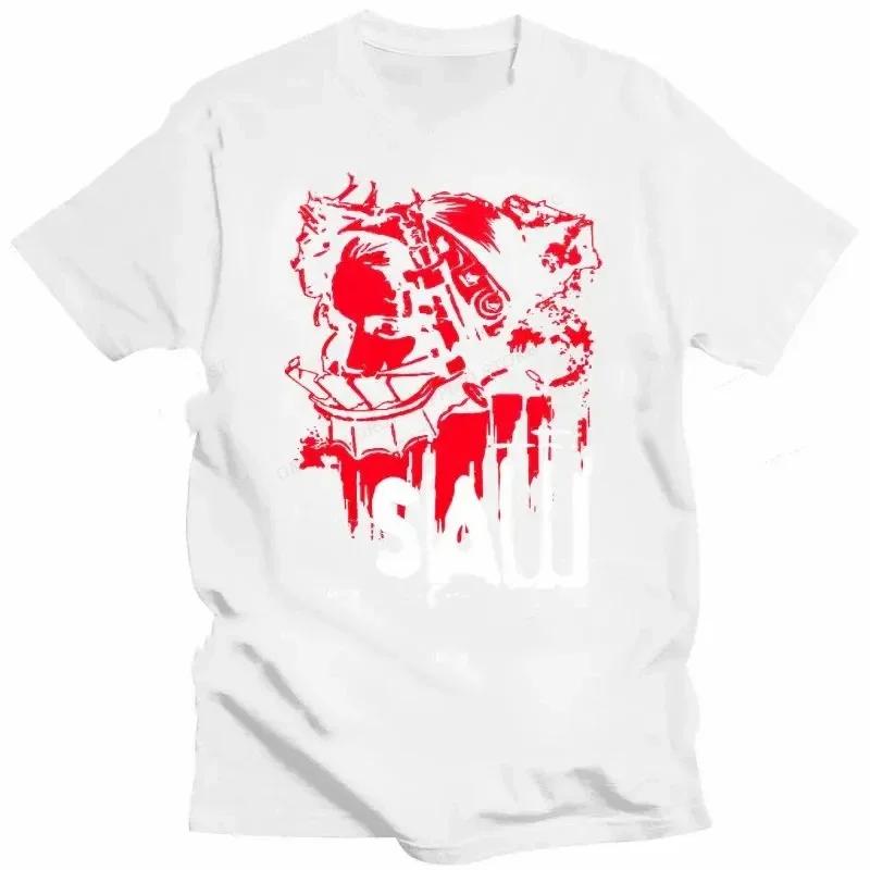 Movie SAW Horror Head Torture T-shirt Women's Fashion T-shirt Retro Clothing Round Neck T-shirt Horror Harajuku Top 70286