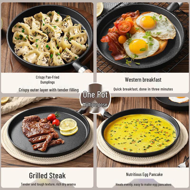 UOSO Multi-Purpose Non-Coated Cast Iron Griddle Pan