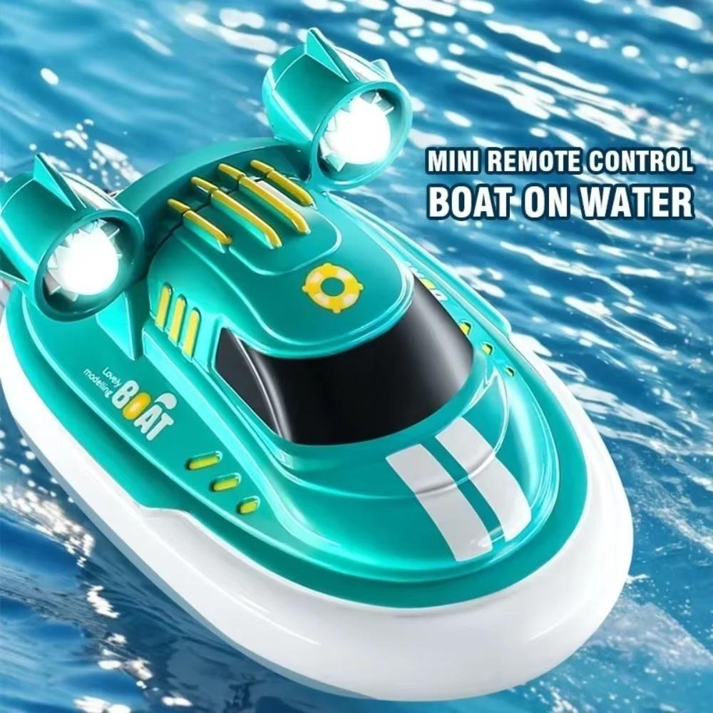 With Lights RC Boat Toy Wireless Remote Controlled RC Mini Boat Model Toy Tugboat Model Toy Gift