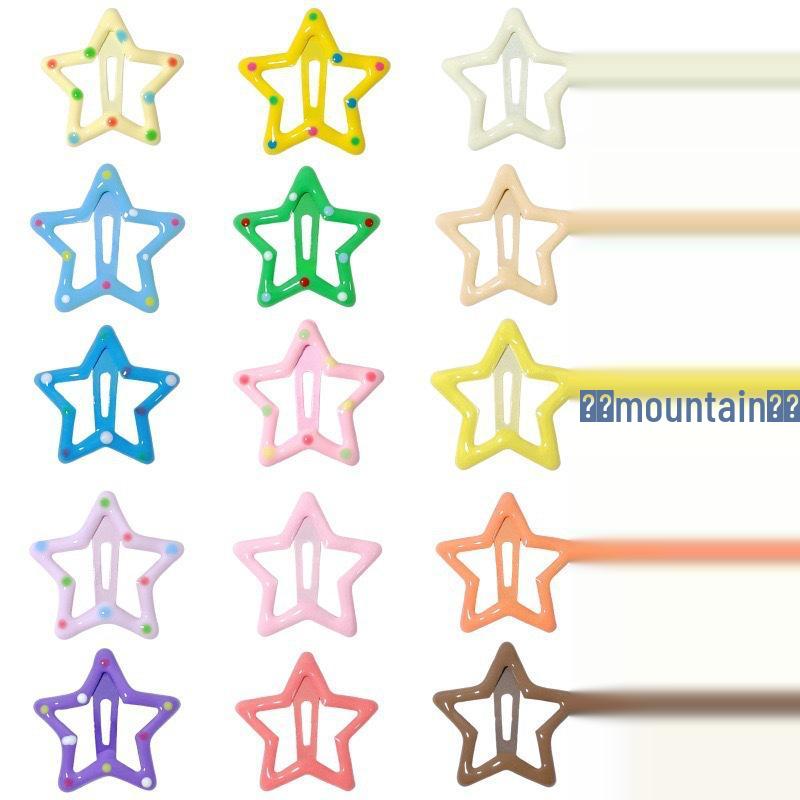 Colorful Star Hair Clips: Cute, Small, Five-Pointed Star BB Clips for Girls' Hair