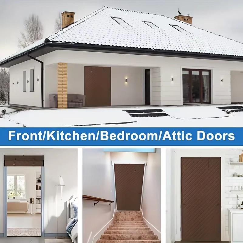 Winter Cotton Household Insulation, Heat Insulation, Windproof Door Curtain Solid Color Thickened Windproof, Cold Proof