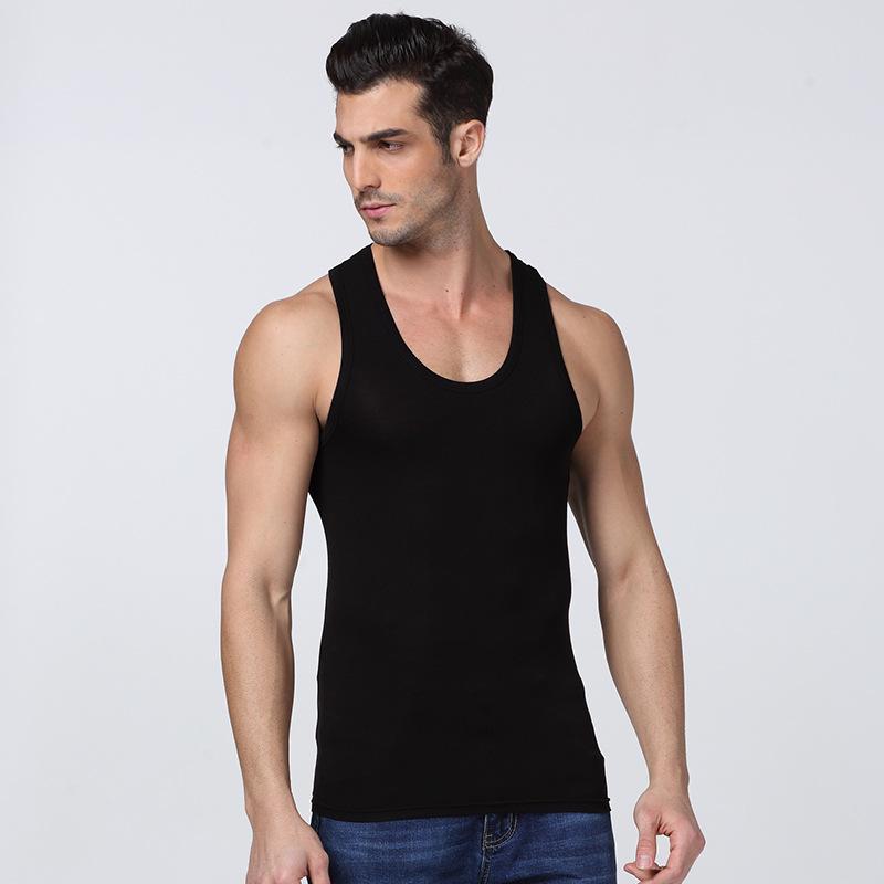 

Мужской летний спортивный жилет из хлопка - удобная, эластичная майка для фитнеса 4XL (80-90 kg) чёрный