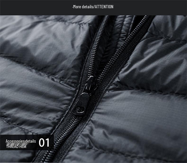 Men's Hooded Lightweight Down Jacket - 2025 Autumn/Winter White Duck Down