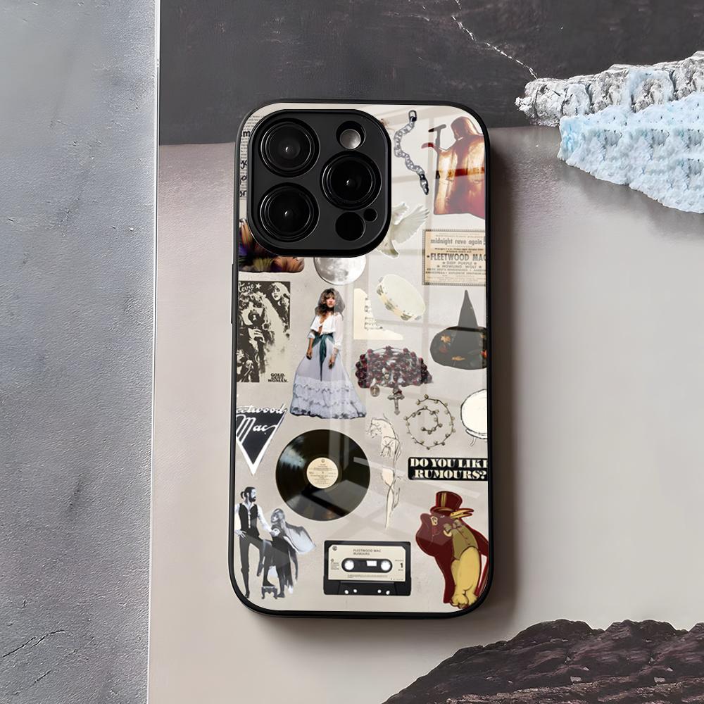 

Band Fleetwood Mac Phone Case For IPhone 17 Air 16 E Pro Max 15 14 13 Mini 12 Pro 11 Max Plus Black Glass Cover iPhone 16