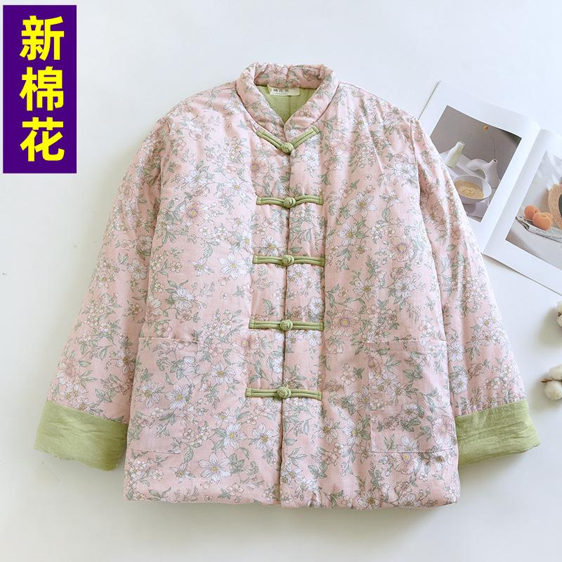 

Женская теплая хлопковая одежда на осень и зиму, ретро теплые куртки, свободные хлопковые куртки ручной работы для среднего и пожилого возраста, хлопковые куртки XXL size (160-90 kg)