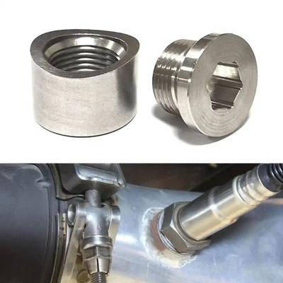 1 Stück Sauerstoffsensor Edelstahl Stopfenmutter Stufenförmige Montagekappe Stopfenmutter Stopfen Breitbandmutter Anschluss Schweißstopfen M18X1.5