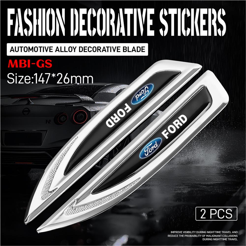 2Pcs Car Body Side Wing Fender Badge Sticker Center Cover For Ford 2 Mustang Shelby Fiesta Mondeo Transit Escape Edge Explorer