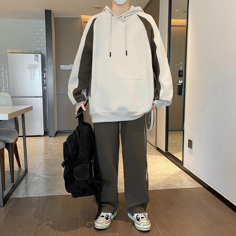 

Men s Clothing Trendy Brand Set 2025 Loose Hoodie Teenagers Versatile Casual Sports Two-piece XXL
