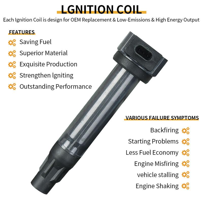 4 Ignition Coil UF557 &4 Spark Plug For 2007-2017 Jeep Compass Patriot Dodge Avenger Caliber Journey Sebring 200 2.0L 2.4L